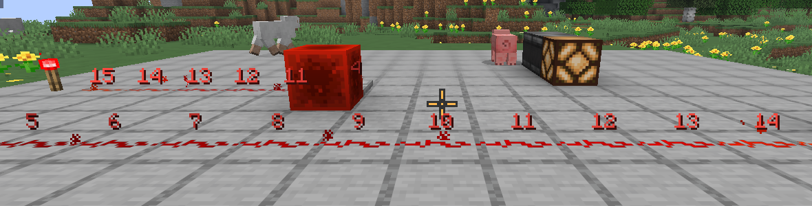 Signal overlay with numbers above the redstone dust
